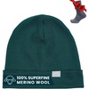 100% Merino Wool Beanie for Women, Men – Set Adult Skull Cap 17.5um & Socks(Forest Green)