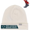 100% Merino Wool Beanie for Women, Men – Set Adult Skull Cap 17.5um & Socks(Natural Merinos)