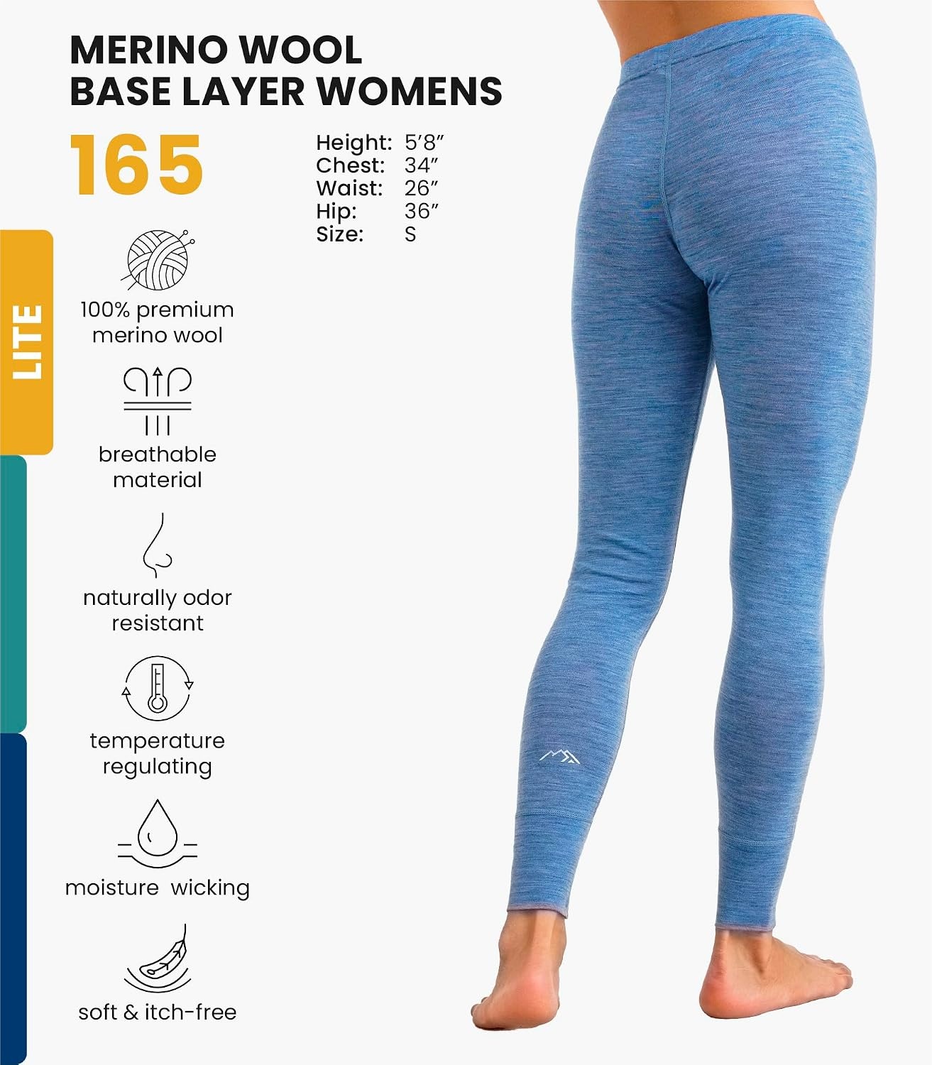 image:imageMerinotech 100 Merino Wool Base Layer Women Thermal Leggings Underwear165 Deep Blue