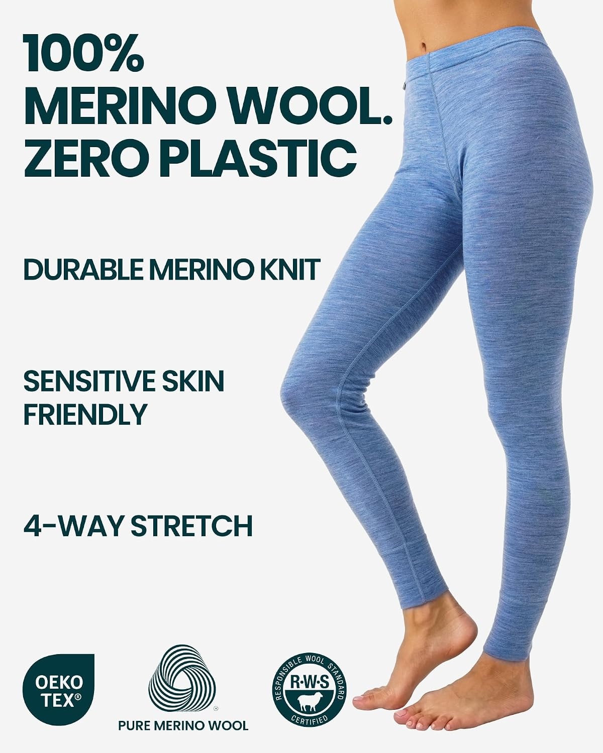 image:imageMerinotech 100 Merino Wool Base Layer Women Thermal Leggings Underwear165 Forest Green
