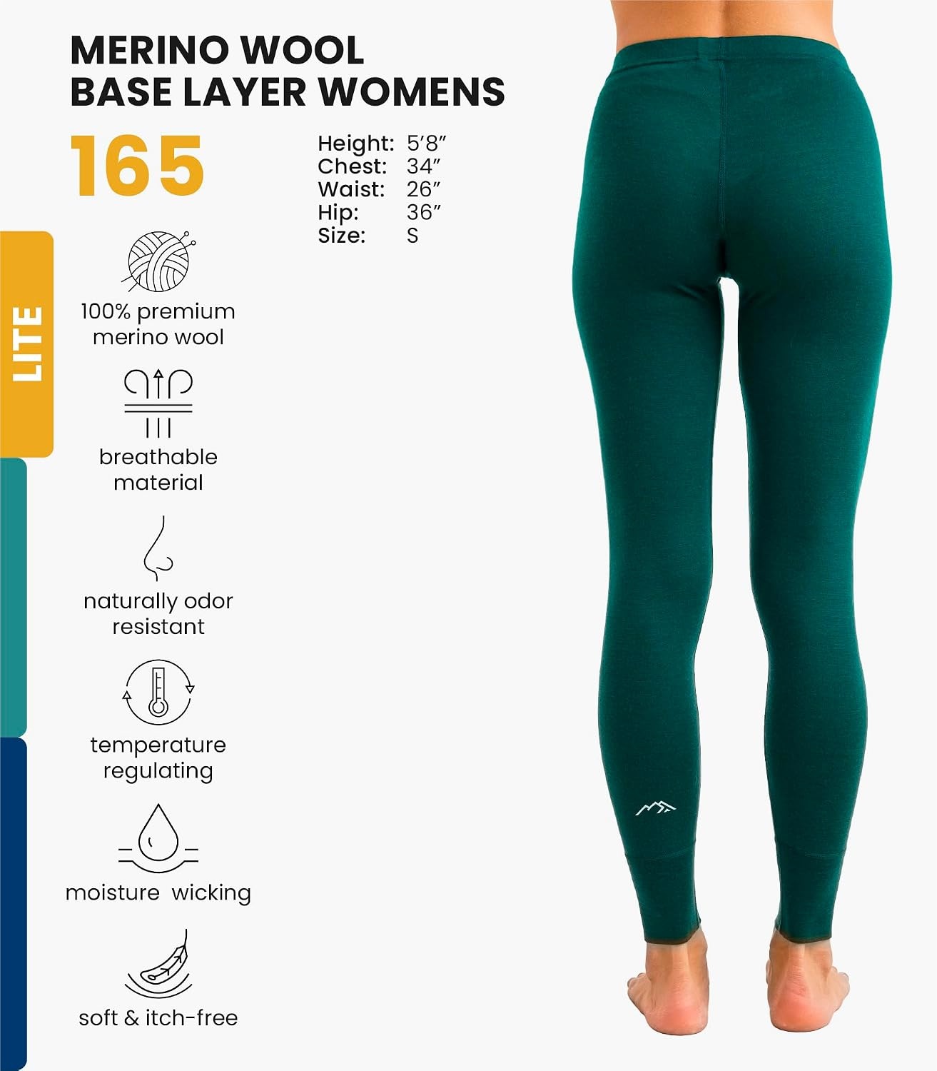 image:imageMerinotech 100 Merino Wool Base Layer Women Thermal Leggings Underwear165 Forest Green