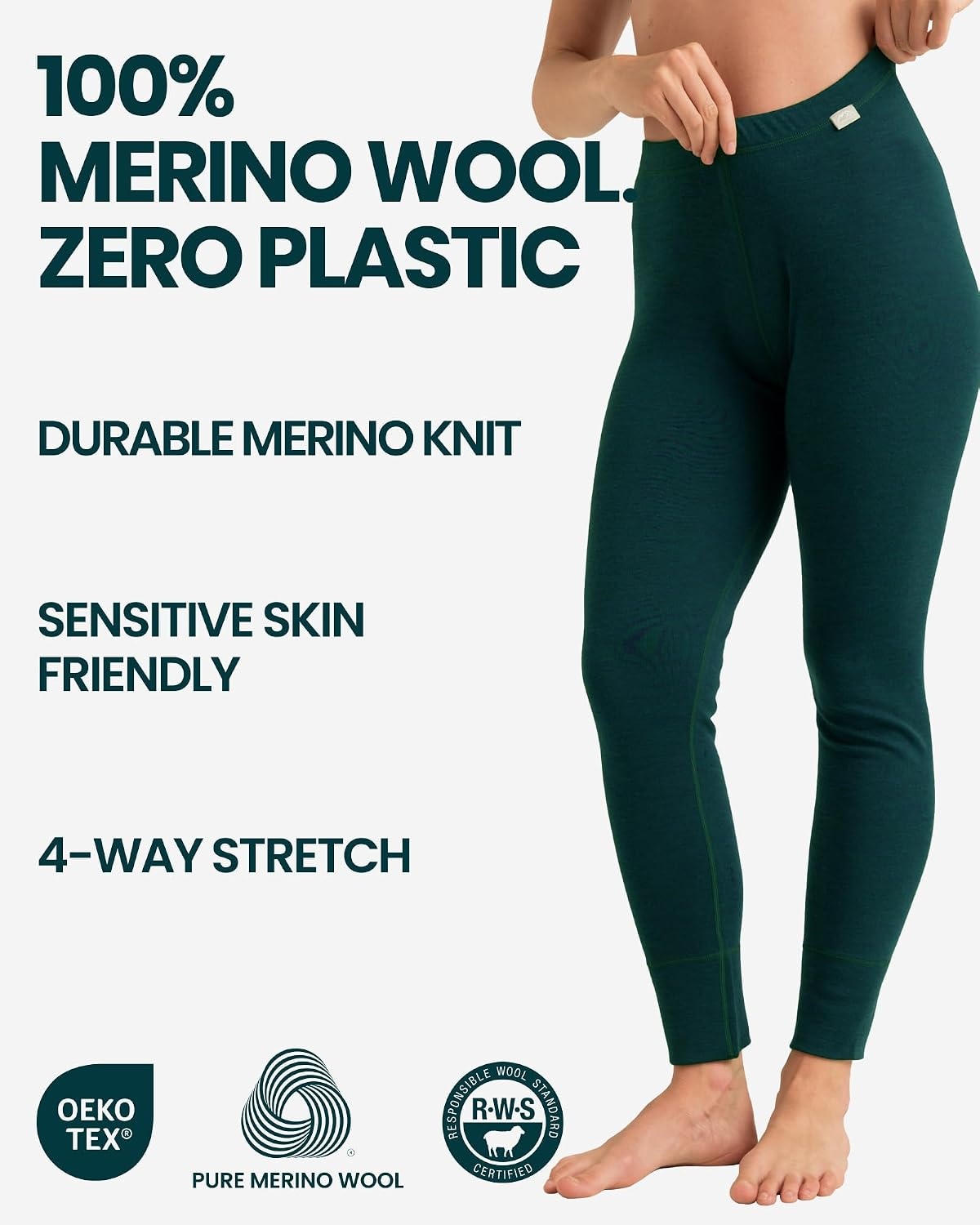 image:imageMerinotech 100 Merino Wool Base Layer Women Thermal Leggings Underwear320 Army Green