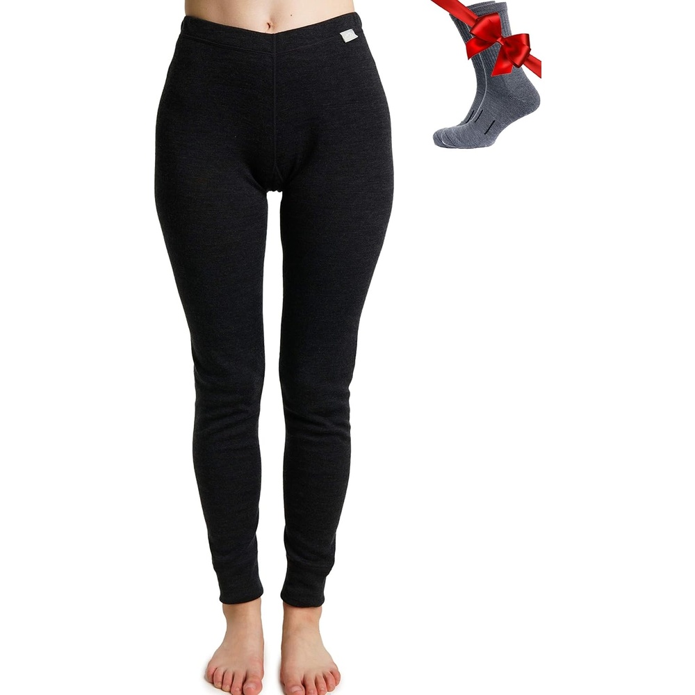 image:imageMerinotech 100 Merino Wool Base Layer Women Thermal Leggings Underwear 250 Charcoal Grey