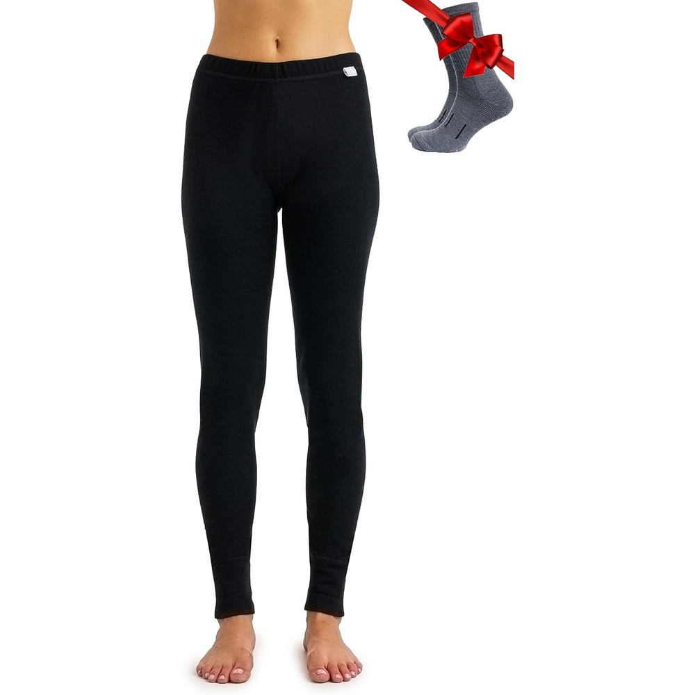 image:imageMerinotech 100 Merino Wool Base Layer Women Thermal Leggings Underwear 320 Black
