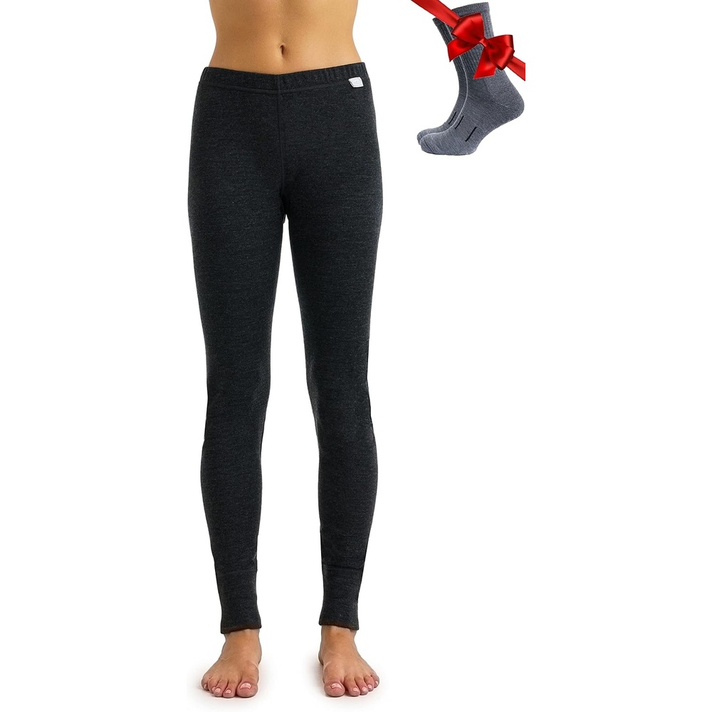 image:imageMerinotech 100 Merino Wool Base Layer Women Thermal Leggings Underwear 320 Charcoal Grey