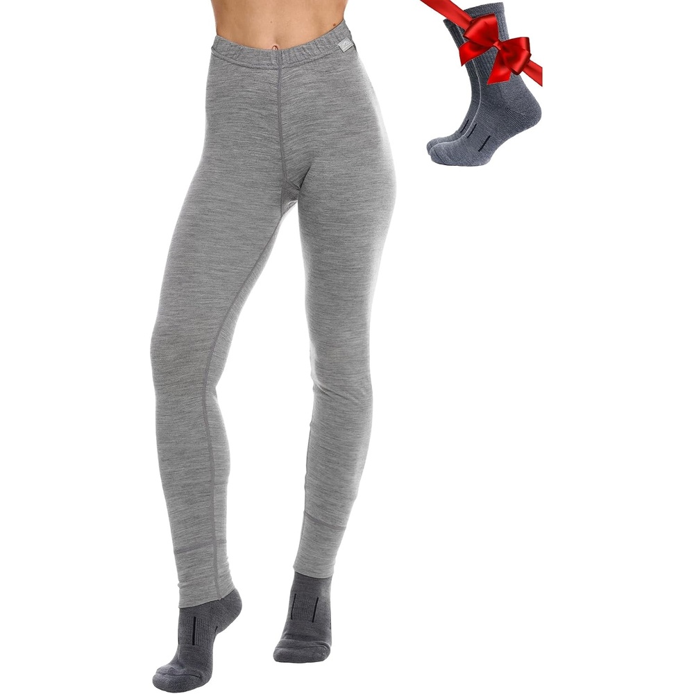 image:imageMerinotech 100 Merino Wool Base Layer Women Thermal Leggings Underwear165 Heathered Grey