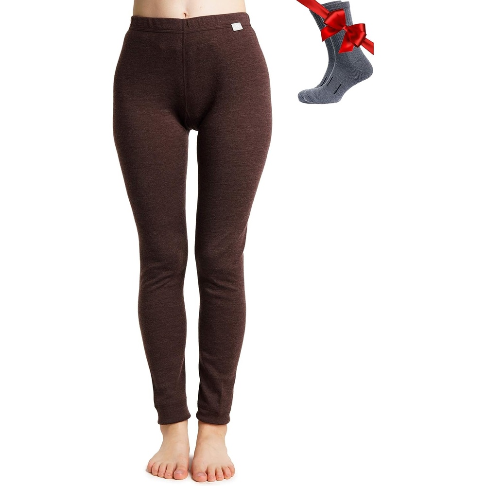 image:imageMerinotech 100 Merino Wool Base Layer Women Thermal Leggings Underwear250 Chocolate