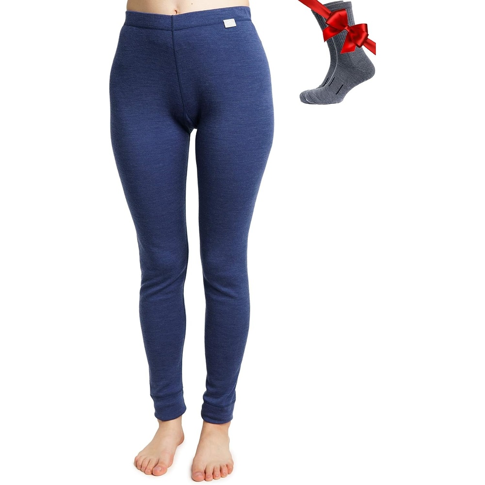 image:imageMerinotech 100 Merino Wool Base Layer Women Thermal Leggings Underwear250 Windsor Blue