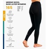 Merino.tech 100% Merino Wool Base Layer Women – Thermal Leggings Underwear(. 165 Black)