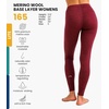 Merino.tech 100% Merino Wool Base Layer Women – Thermal Leggings Underwear(165 Burgundy)