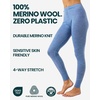 Merino.tech 100% Merino Wool Base Layer Women – Thermal Leggings Underwear(165 Deep Blue)