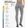 Merino.tech 100% Merino Wool Base Layer Women – Thermal Leggings Underwear(165 Heathered Grey)