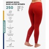 Merino.tech 100% Merino Wool Base Layer Women – Thermal Leggings Underwear(250 Cherry Red)