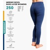 Merino.tech 100% Merino Wool Base Layer Women – Thermal Leggings Underwear(250 Windsor Blue)