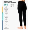 Merino.tech 100% Merino Wool Base Layer Women – Thermal Leggings Underwear(.Black 250)