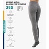 Merino.tech 100% Merino Wool Base Layer Women – Thermal Leggings Underwear(Heathered Grey 250)