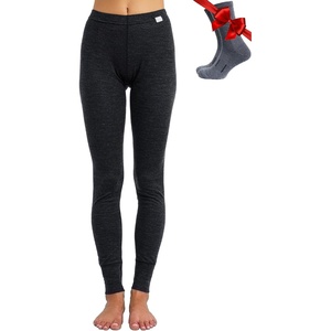 Merino.tech 100% Merino Wool Base Layer Women – Thermal Leggings Underwear(. 165 Heathered Black)