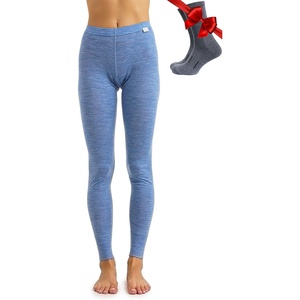 Merino.tech 100% Merino Wool Base Layer Women – Thermal Leggings Underwear(165 Deep Blue)