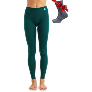 Merino.tech 100% Merino Wool Base Layer Women – Thermal Leggings Underwear(165 Forest Green)