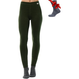 Merino.tech 100% Merino Wool Base Layer Women – Thermal Leggings Underwear(320 Army Green)