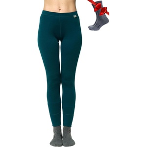 Merino.tech 100% Merino Wool Base Layer Women – Thermal Leggings Underwear(320 Deep Teal)