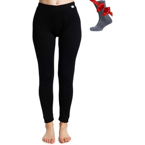 Merino.tech 100% Merino Wool Base Layer Women – Thermal Leggings Underwear(.Black 250)