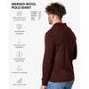 Merino.tech 100% Merino Wool Polo Shirt Men Quarter Zip Long, Short Sleeve(Bordo Long)