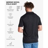 Merino.tech 100% Merino Wool Polo Shirt Men Quarter Zip Long, Short Sleeve(Charcoal Grey)