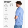 Merino.tech 100% Merino Wool Polo Shirt Men Quarter Zip Long, Short Sleeve(Deep Blue)