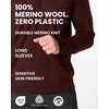 Merino.tech 100% Merino Wool Polo Shirt Men Quarter Zip Long, Short Sleeve(Navy Long)