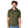 Merino.tech 100% Merino Wool Polo Shirt Men Quarter Zip Long, Short Sleeve(Dark Olive)