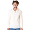 Merino.tech 100% Merino Wool Polo Shirt Men Quarter Zip Long, Short Sleeve(Natural White Long)